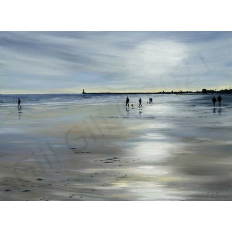 Roker Silloette Dog Walkers by Gill Gill