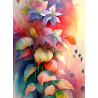 Blue clematis in a vase by AI artwork