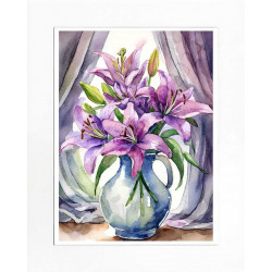 Purple lilies by AI artwork