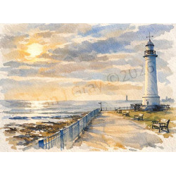 Cliffe Park Lighthouse by AI artwork - Wall Art