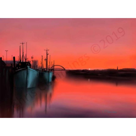 River Wear Sunset by Chris Cummings