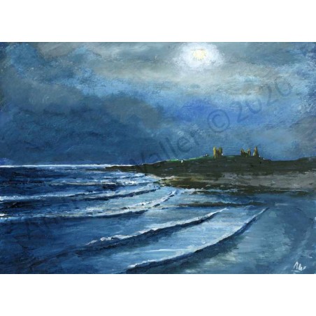 Smugglers Moon Dunstanburgh by Andrew Waller