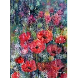 Poppies at Night by Vivian Riches